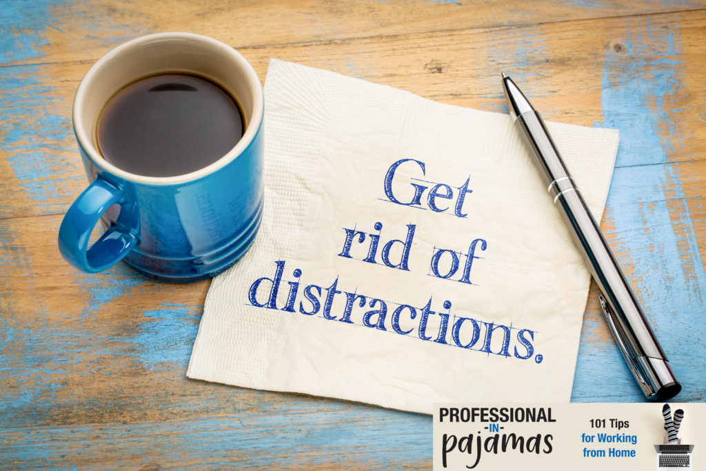 Note to avoid distractions